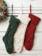 Calcetines navideños verdes de punto