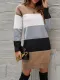 Vestido estilo suéter a rayas con bloques de color