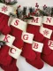 Decoración de calcetines de regalo gráfico de copo de nieve y letras navideñas