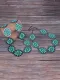Cinturón de cadena con flores de decoración turquesa