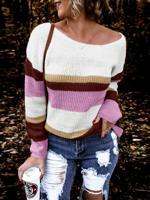 Suéter de patchwork con bultos de colores