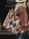 Bolsa de tela retro con estampado azteca occidental