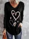Camiseta de manga larga con estampado de corazón de San Valentín