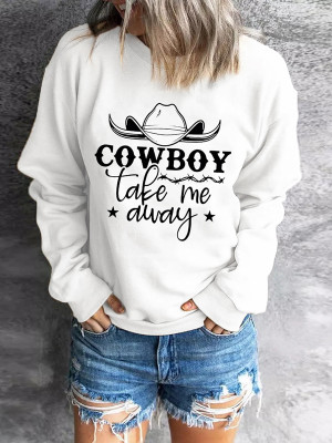 COWBOY take me away Graphic sudadera blanca
