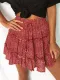 Minifalda floral roja boho ditsy