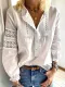 Camisa de manga larga con botones de crochet de encaje boho