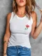 Camiseta sin mangas con estampado White Valentine Rose