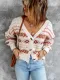 Multicolor Tribal Button Front Cardigan