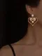 Valentine's Day Faux Pearl Decor Heart Earrings