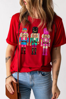 Red Nutcracker Printed Crewneck T Shirt