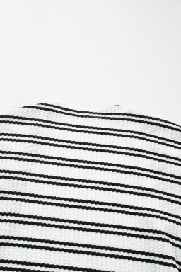 Black Stripe Print Open Front Duster Cardigan