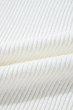 Beige Sequin Heart Shape Waffle Knit Round Neck Sweater