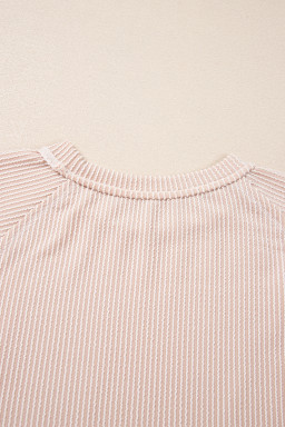 Jet Stream Corded Lantern Sleeve Top High Waist Ruffled Mini Skirt Set