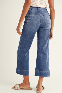 Ashleigh Blue Mineral Wash High Waist Bell Bottom Crop Jeans