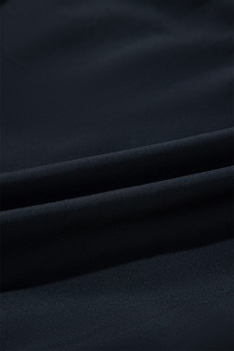 Black Color Block Ric Rac Trim U Neck One Piece Swimsuit