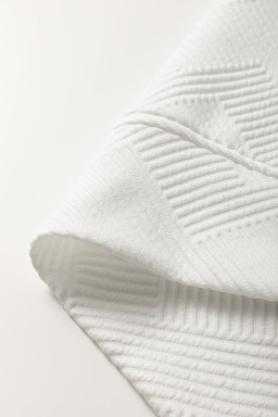 White Textured Half Zip Collared Cap Sleeve Mini Dress