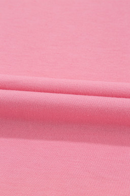 Peach Blossom Half Sleeve Raw Seam High Low Side Split Top