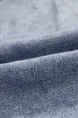 Ashleigh Blue Ruffled Shirred Neckline Sleeveless Denim Tank Top