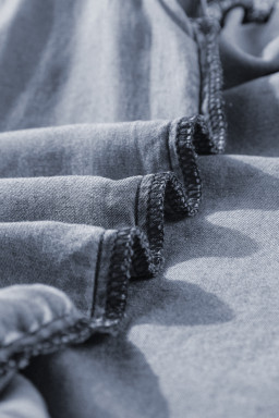 Ashleigh Blue Ruffled Shirred Neckline Sleeveless Denim Tank Top