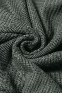 Duffel Green Solid Color Ribbed Ruffle Tank Top and Pants Set