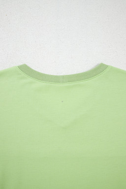Meadow Mist Green Solid Loose V Neck Half Sleeve Tee and Shorts