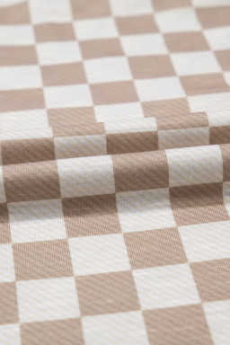 Brown Checkerboard T Shirt and High Waist Skorts 2 Piece Outfit