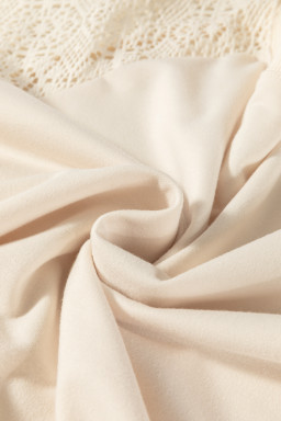 Jet Stream Lace Crochet Short Sleeve Round Neck T Shirt