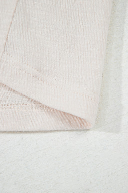 Apricot Buttoned V Neck Tank Top and Wide Leg Pants Casual Outfit