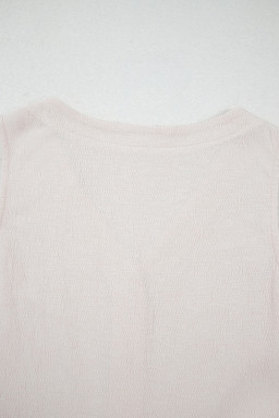 Apricot Buttoned V Neck Tank Top and Wide Leg Pants Casual Outfit