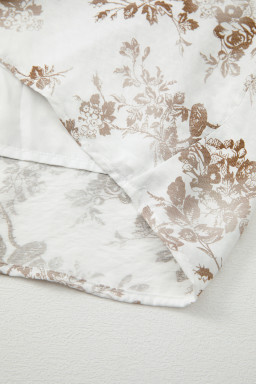 Khaki Floral Puff Sleeve V Neck Buttoned Front Maxi Dress