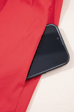 Fiery Red V Neck Flutter Sleeve Smocked Bodice High Waist Ruffle Maxi Dress