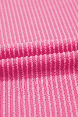 Sachet Pink 2-tone Colorblock Patchwork Corded 2pcs Outfit