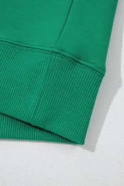 Sea Green Half Zip Puff Sleeve Top and Ruffled Shorts Set