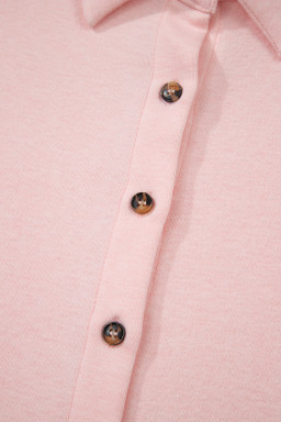 Light Pink 3 Pcs Crop Tank Top Shorts with Cardigan Lounge Set