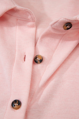 Light Pink 3 Pcs Crop Tank Top Shorts with Cardigan Lounge Set