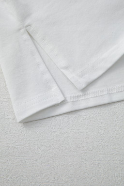 White Star Layered Patched Graphic Drop Shoulder Half Sleeve Loose Tee