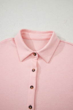 Light Pink 3 Pcs Crop Tank Top Shorts with Cardigan Lounge Set