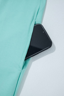 Mint Green Frilled Trim Crew Neck Loose Fit Mini Dress