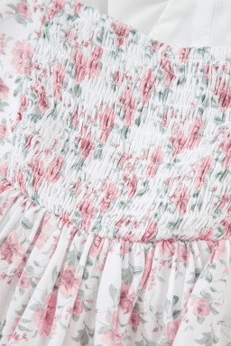 Pink Floral Flutter Peplum Tank Top