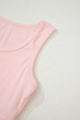 Light Pink 3 Pcs Crop Tank Top Shorts with Cardigan Lounge Set