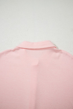 Light Pink 3 Pcs Crop Tank Top Shorts with Cardigan Lounge Set