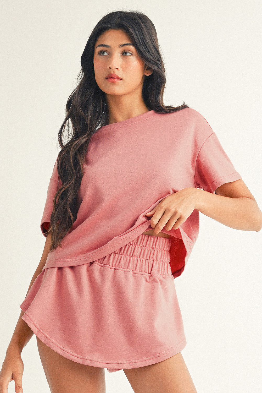 Blossom 2pcs Cropped Tee and Ruffle High Waist Skort Set