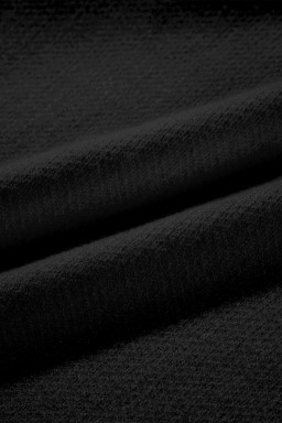 Black Solid Color Knit Lapel Collar Single Button Sweater Cardigan