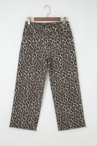 Yellow Leopard Straight Loose Leg Jeans
