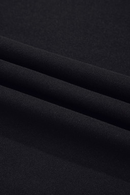 Black Leopard Mesh Patchwork Knit Long Sleeve Top