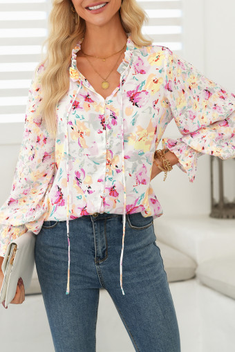 Pink Cakewalk Floral Smocked Blouse