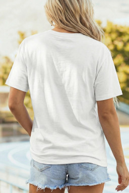 White Beach Vibes Vacation Graphic T Shirt