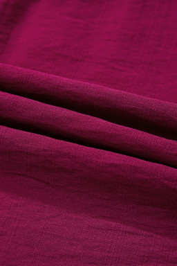 Violet Leopard Trim V Neck Flounced Bracelet Sleeve Blouse