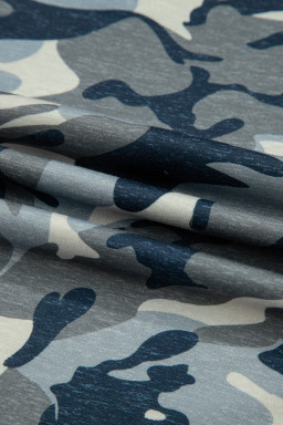 Green Camouflage Print Crew Neck T Shirt