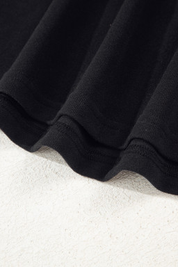 Black Leopard Mesh Patchwork Knit Long Sleeve Top